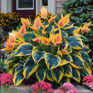 Хоста Флейм Данс купить по цене от 650р. в интернет-магазине «Посадика» с доставкой почтой в в Красный Холме и по всей России – [изображение №1].